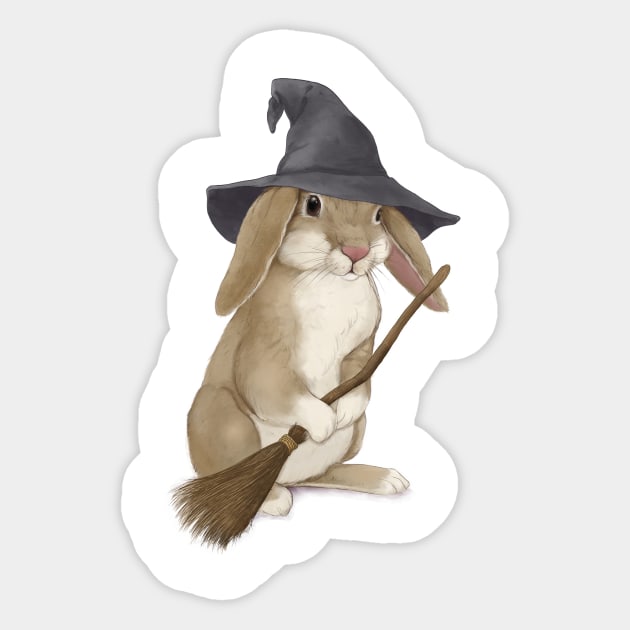 Hoppy Halloween Witch Bunny Sticker by LauraGraves